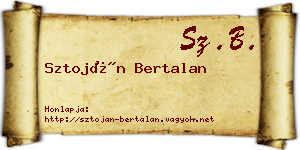 Sztoján Bertalan névjegykártya