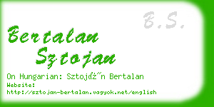 bertalan sztojan business card